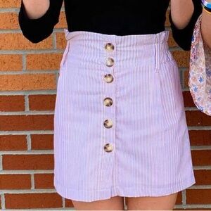 Pink Striped Pencil Skirt